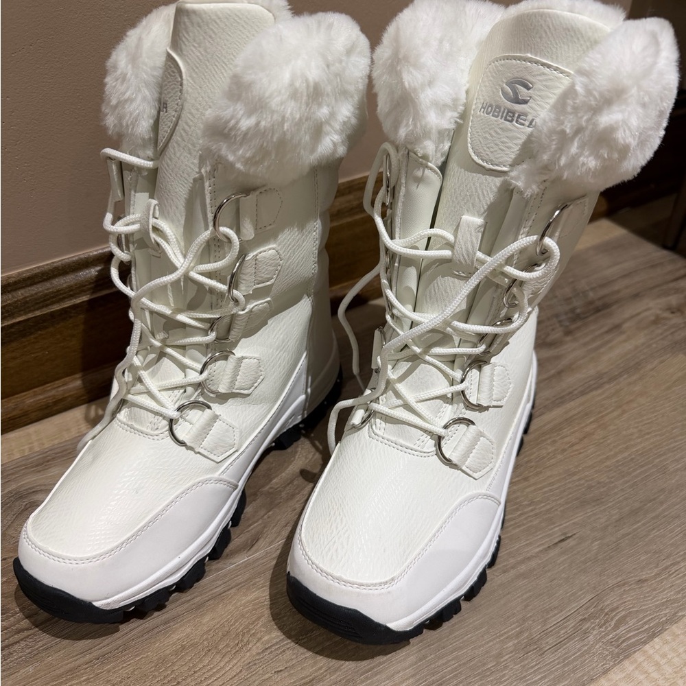 Hobibear Kids White Winter Boots